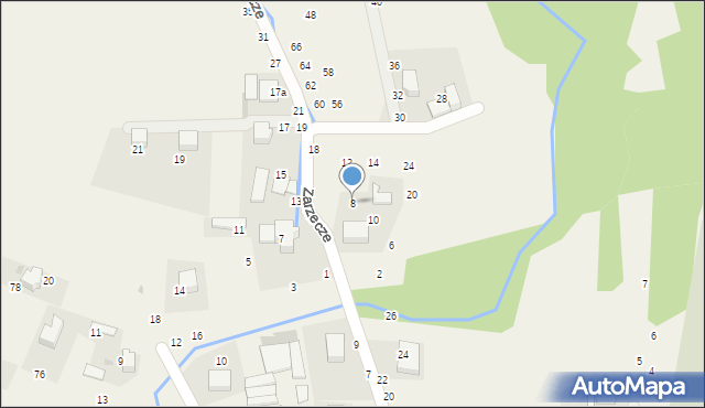 Rudawa, Zarzecze, 8, mapa Rudawa