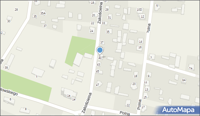 Rudka, Zakościelna, 41, mapa Rudka