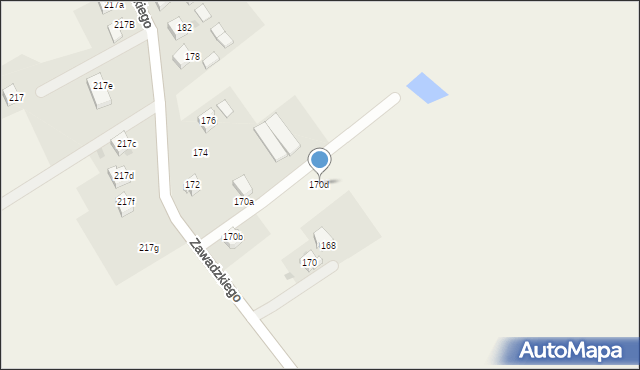 Rudołtowice, Zawadzkiego Aleksandra, gen., 170d, mapa Rudołtowice