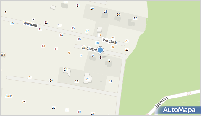 Rurzyca, Zaciszna, 3, mapa Rurzyca