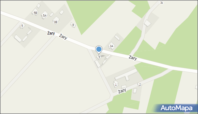 Rusiec, Żary, 3, mapa Rusiec