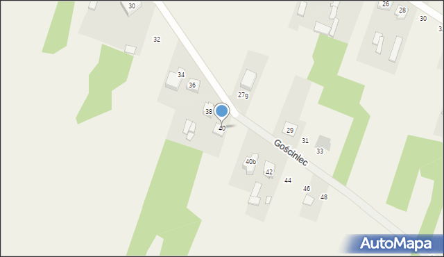 Rusinów, Zaciszna, 40, mapa Rusinów