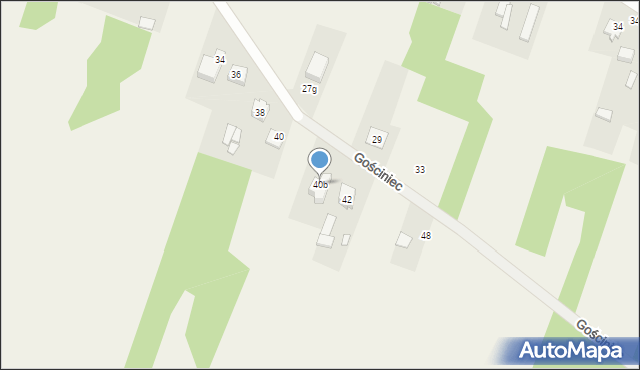 Rusinów, Zaciszna, 40b, mapa Rusinów