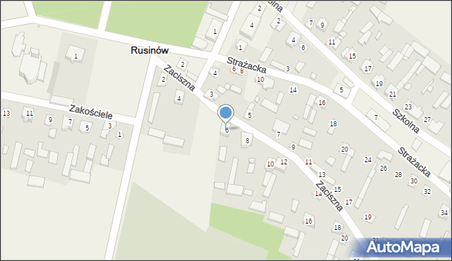Rusinów, Zaciszna, 6, mapa Rusinów