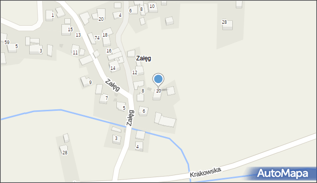 Rusocice, Załęg, 10, mapa Rusocice