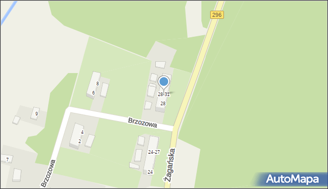 Ruszów, Żagańska, 28-31, mapa Ruszów