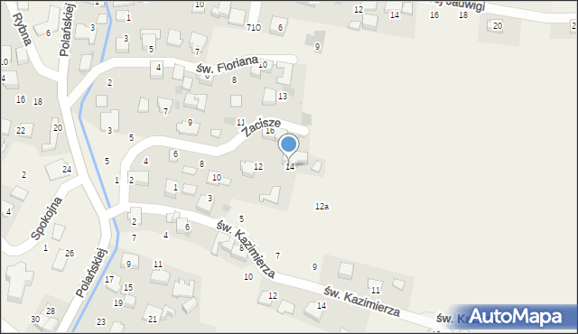 Rybna, Zacisze, 14, mapa Rybna