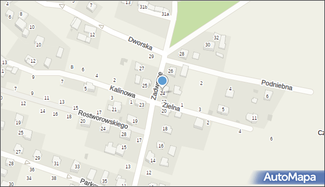 Rybna, Zadworze, 24, mapa Rybna