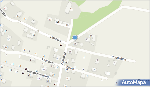Rybna, Zadworze, 28, mapa Rybna