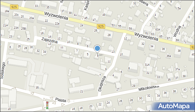 Rybnik, Zajezdna, 3, mapa Rybnika