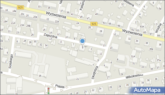 Rybnik, Zajezdna, 5, mapa Rybnika