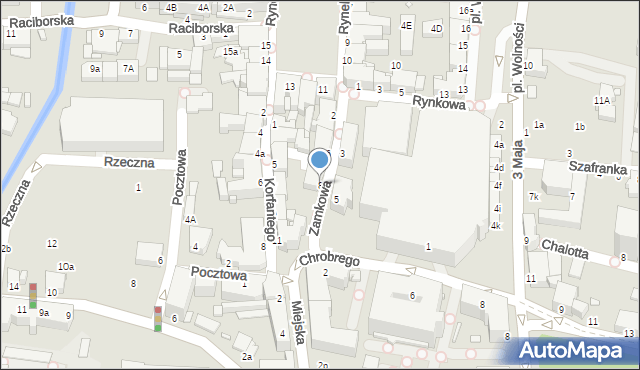 Rybnik, Zamkowa, 8, mapa Rybnika