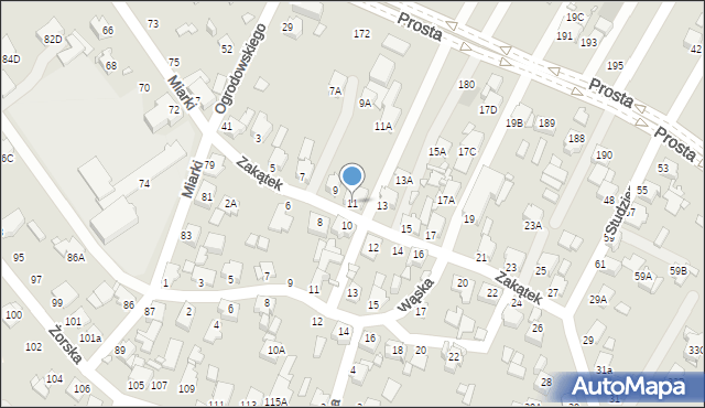 Rybnik, Zakątek, 11, mapa Rybnika