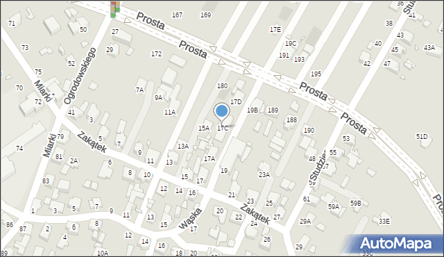 Rybnik, Zakątek, 17C, mapa Rybnika