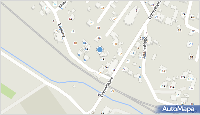 Rybnik, Zagłoby Jana Onufrego, 4B, mapa Rybnika