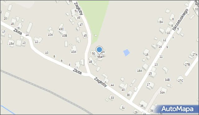 Rybnik, Zagłoby Jana Onufrego, 50A, mapa Rybnika