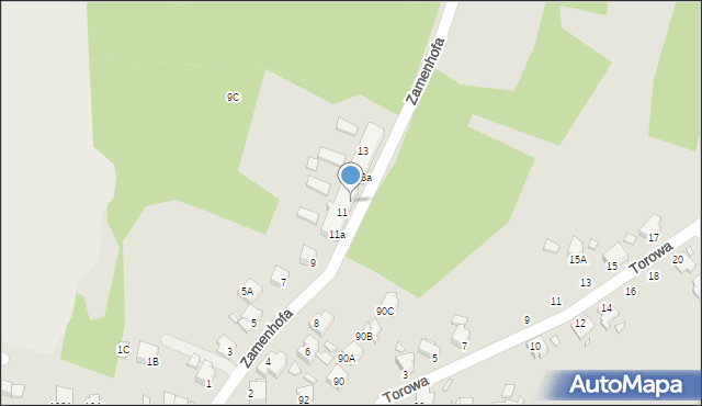 Rybnik, Zamenhofa Ludwika, dr., 11c, mapa Rybnika