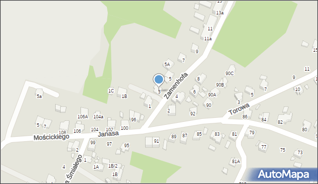 Rybnik, Zamenhofa Ludwika, dr., 3, mapa Rybnika