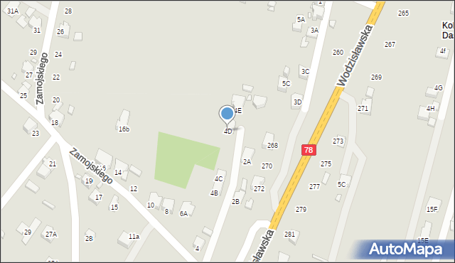 Rybnik, Zamojskiego Jana, 4D, mapa Rybnika