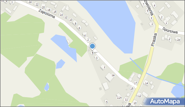 Rybno, Zajeziorna, 5, mapa Rybno