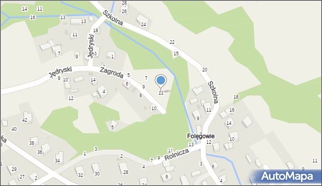 Rychwałdek, Zagroda, 11, mapa Rychwałdek