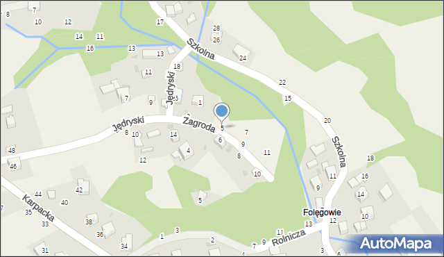 Rychwałdek, Zagroda, 5, mapa Rychwałdek