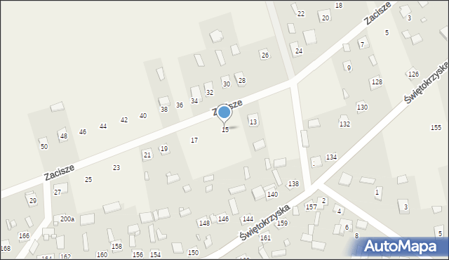 Rykoszyn, Zacisze, 15, mapa Rykoszyn