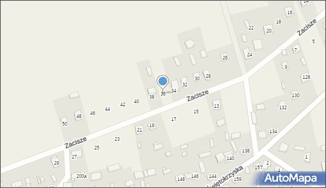Rykoszyn, Zacisze, 36, mapa Rykoszyn