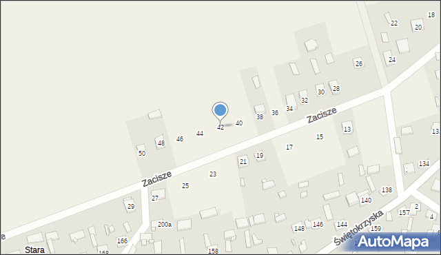 Rykoszyn, Zacisze, 42, mapa Rykoszyn