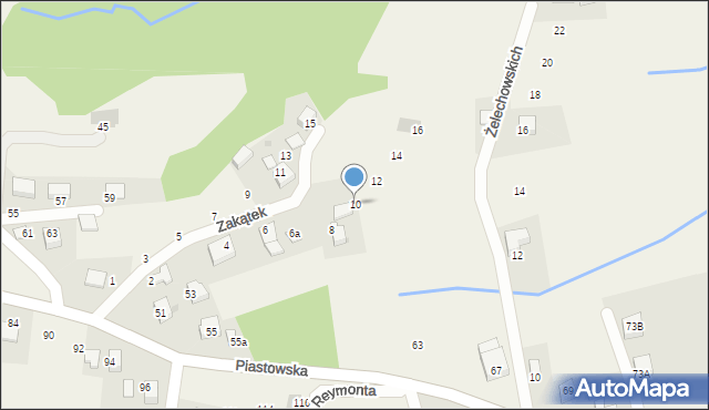 Rzeszotary, Zakątek, 10, mapa Rzeszotary