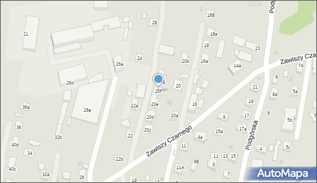 Rzeszów, Zawiszy Czarnego, 20f, mapa Rzeszów