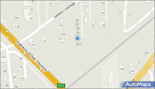 Rzeszów, Zawiszy Czarnego, 29, mapa Rzeszów