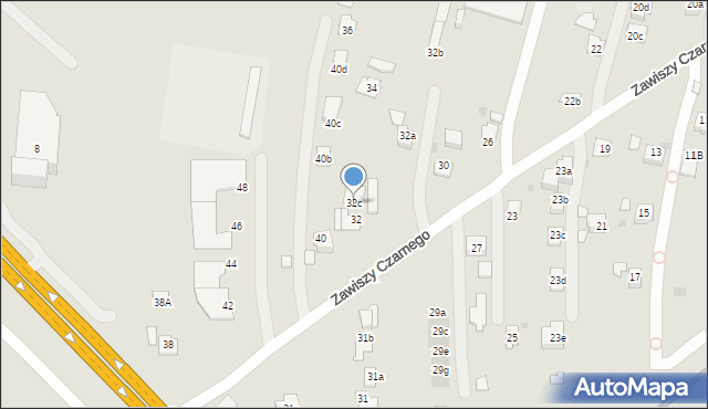 Rzeszów, Zawiszy Czarnego, 32c, mapa Rzeszów