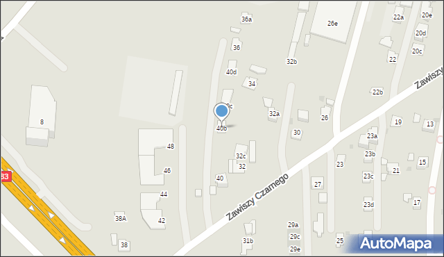 Rzeszów, Zawiszy Czarnego, 40b, mapa Rzeszów