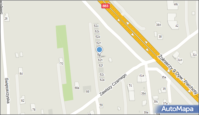 Rzeszów, Zawiszy Czarnego, 62i, mapa Rzeszów