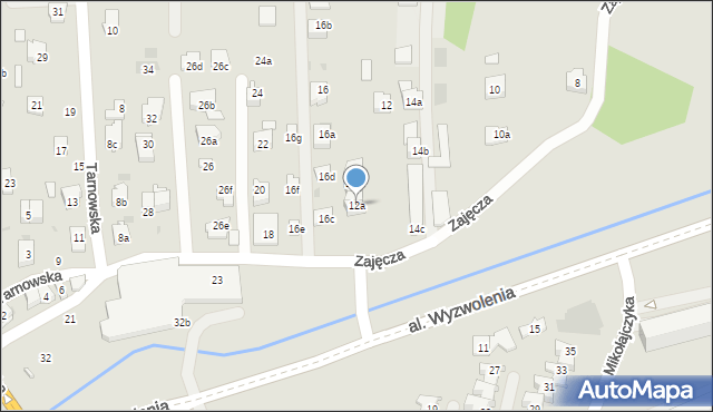 Rzeszów, Zajęcza, 12a, mapa Rzeszów