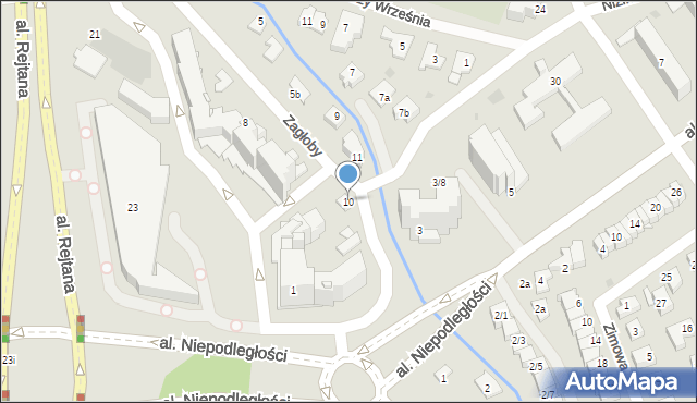 Rzeszów, Zagłoby Jana Onufrego, 10, mapa Rzeszów