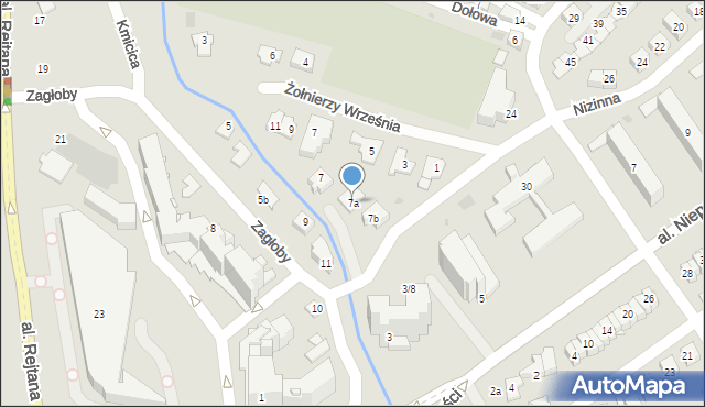 Rzeszów, Zagłoby Jana Onufrego, 7a, mapa Rzeszów