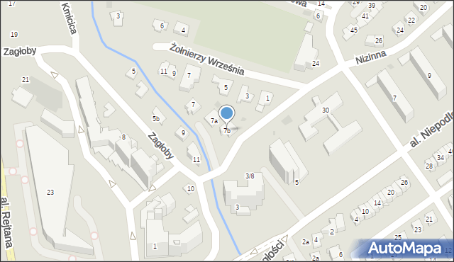 Rzeszów, Zagłoby Jana Onufrego, 7b, mapa Rzeszów