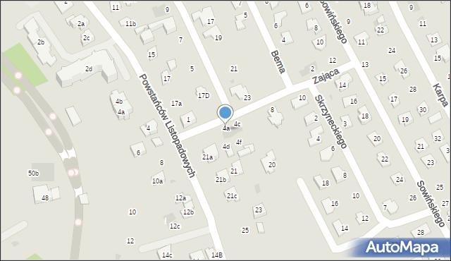 Rzeszów, Zająca Józefa, gen., 4a, mapa Rzeszów