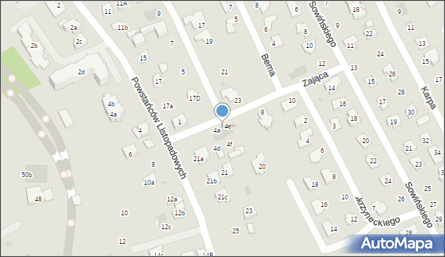 Rzeszów, Zająca Józefa, gen., 4b, mapa Rzeszów