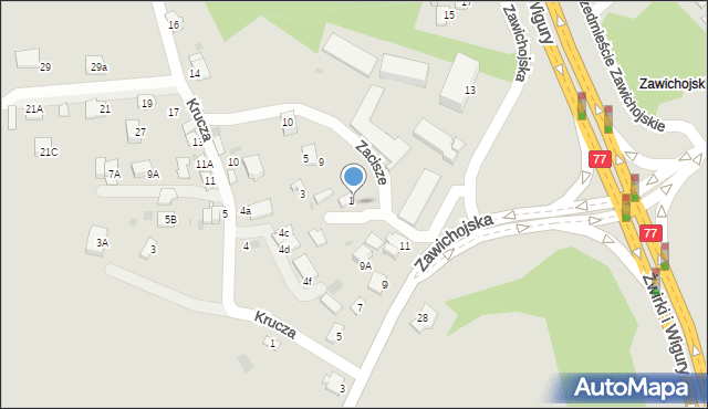 Sandomierz, Zacisze, 7, mapa Sandomierza