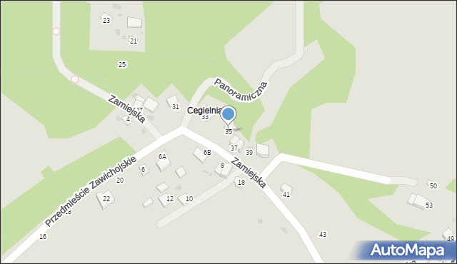 Sandomierz, Zamiejska, 35, mapa Sandomierza