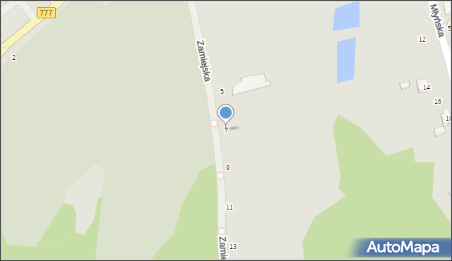 Sandomierz, Zamiejska, 7, mapa Sandomierza