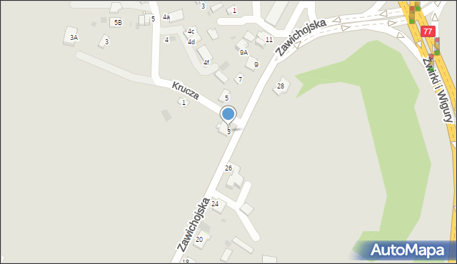 Sandomierz, Zawichojska, 3, mapa Sandomierza