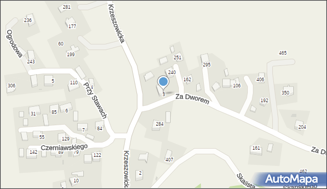 Sanka, Za Dworem, 1, mapa Sanka