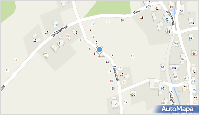 Ścięgny, Zaciszna, 10, mapa Ścięgny