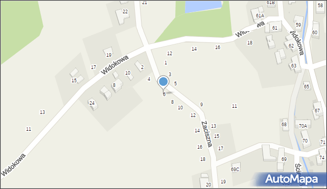 Ścięgny, Zaciszna, 6, mapa Ścięgny