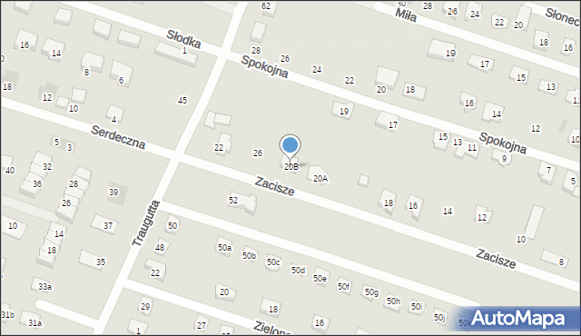 Serock, Zacisze, 20B, mapa Serock