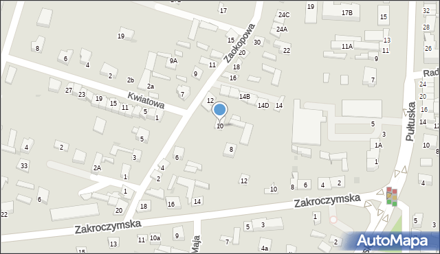 Serock, Zaokopowa, 10, mapa Serock